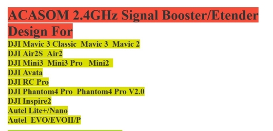 Tăng tín hiệu RF 2400MHz cho máy bay không người lái Dji FPV EVO hiệu quả cao